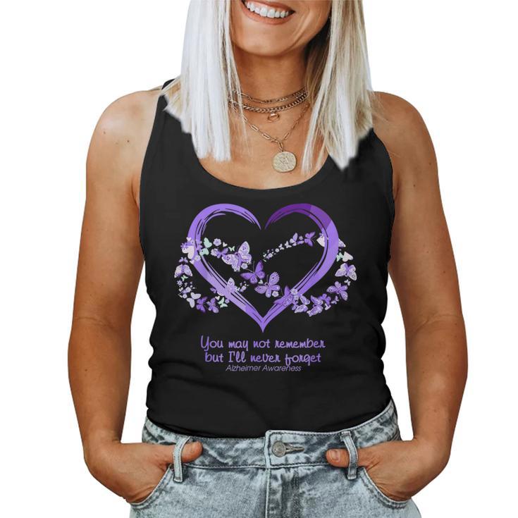 I Will Remember For You Butterfly Alzheimer's Awareness Women Tank Top