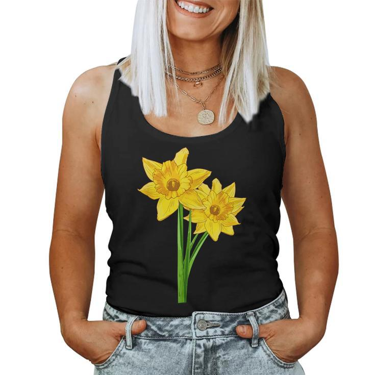 Yellow Daffodil Flowers Floral Spring Easter Garden Women Tank Top