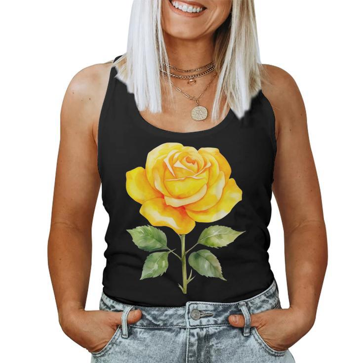 Yellow Rose Flower Hot Topic Women Tank Top