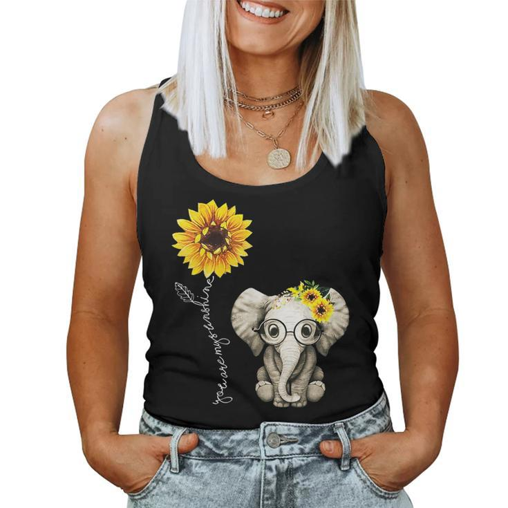 You-Are-My-Sunshine Elephant Sunflower Hippie Quote Song Women Tank Top