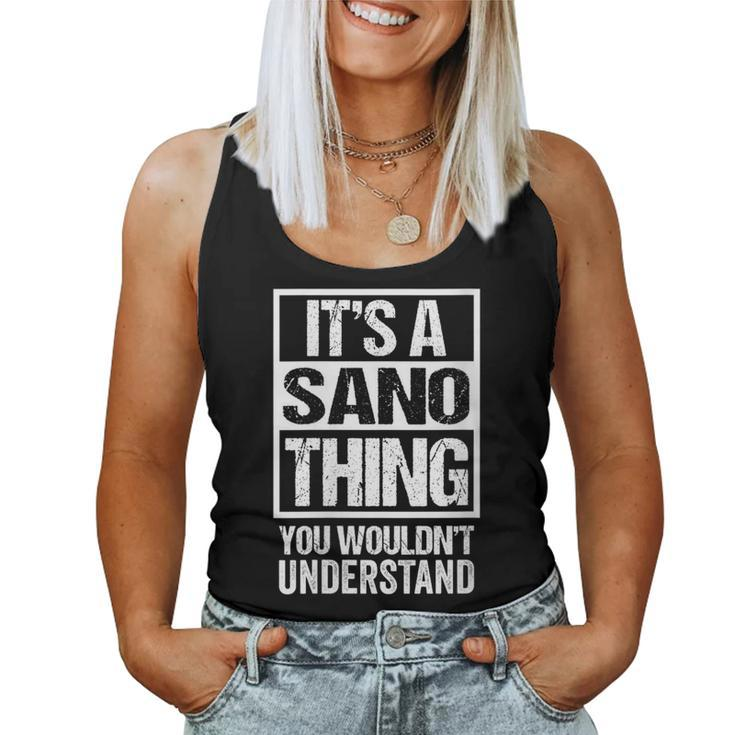佐野苗字名字 It's A Sano Thing You Wouldn't Understand Family Name Women Tank Top