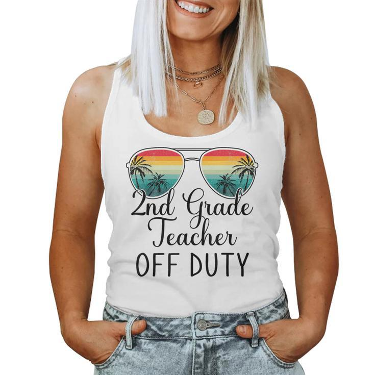 2Nd Grade Teacher Off Duty Sunglasses Beach Teacher Summer Women Tank Top