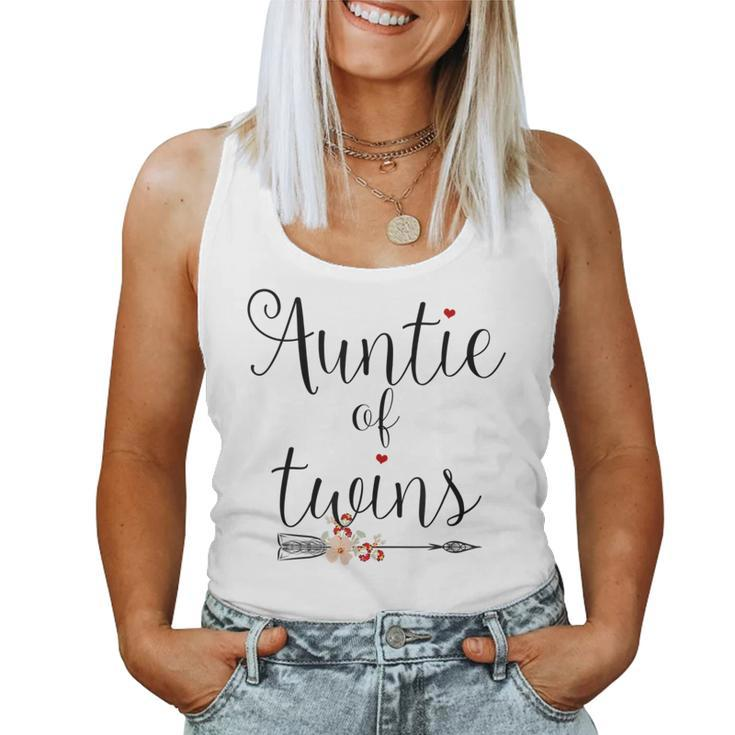 Auntie Of Twins Newborn Baby Reveal Twin Girls Boys Women Tank Top