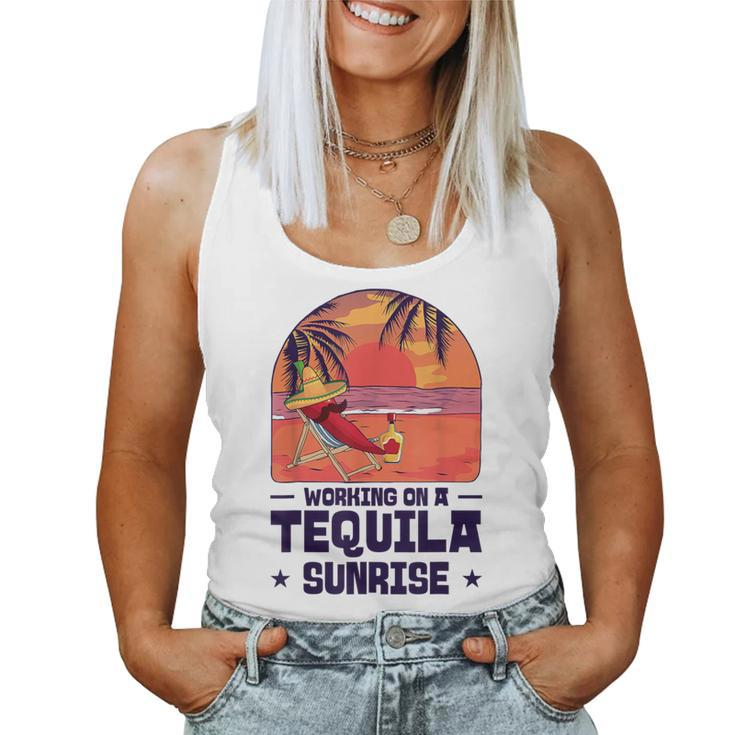 Bartender Mixing Tequila Sunrise Mexican Mexico Women Tank Top