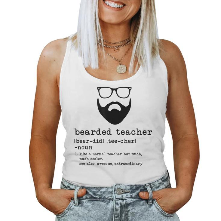 Bearded Teacher Beard Teacher Back To School Women Tank Top