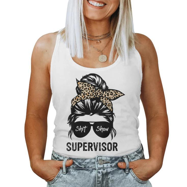 Cool SHIT Show Supervisor Hilarious Vintage For Adults Women Tank Top