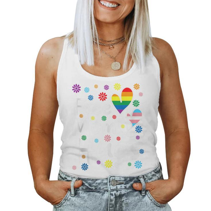 Cute Free Mom Hugs Gay Pride Transgender Rainbow Flag Women Tank Top