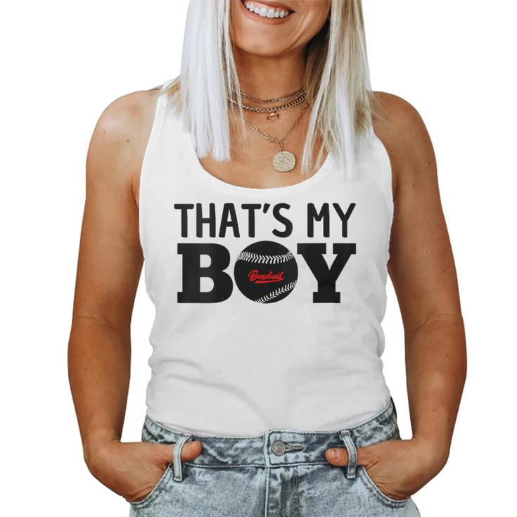 Damen Das Ist Mein Sohn Baseball Stolzer Ballsport Mama Papa Mit-Ausschnitt Tank Top Frauen