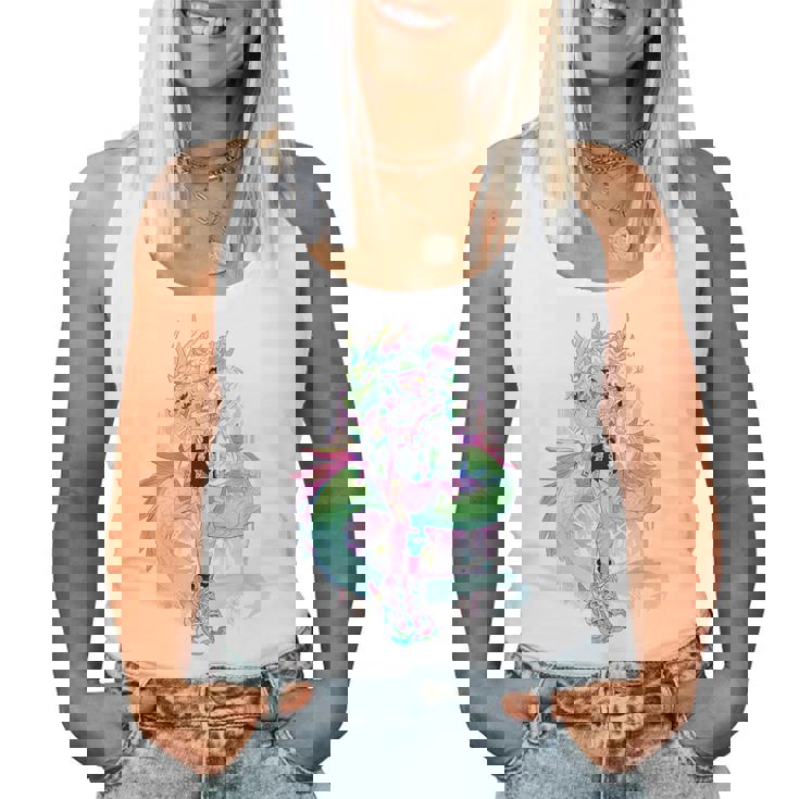 Dragon Fille Drôle Pastel Japon L'anime Esthétique Japonais Women Tank Top