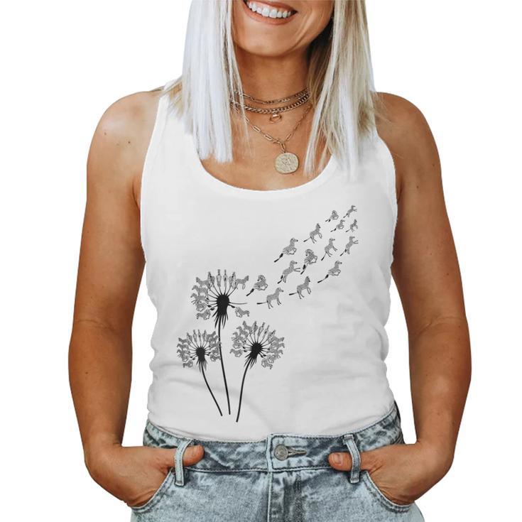 Flower Dandelion Zebras For Zebra Lover Zebra Women Tank Top