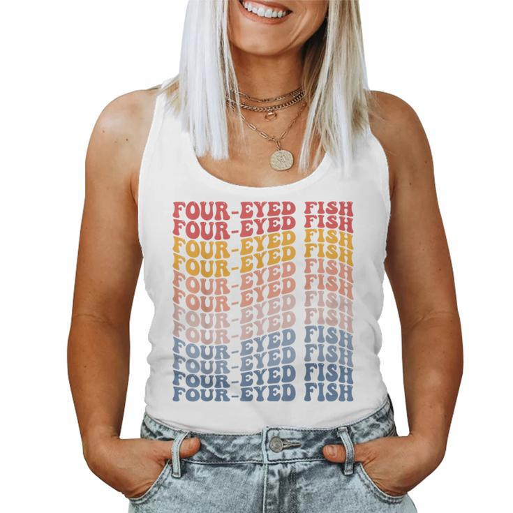Four-Eyed Fish Groovy Retro Fish Women Tank Top