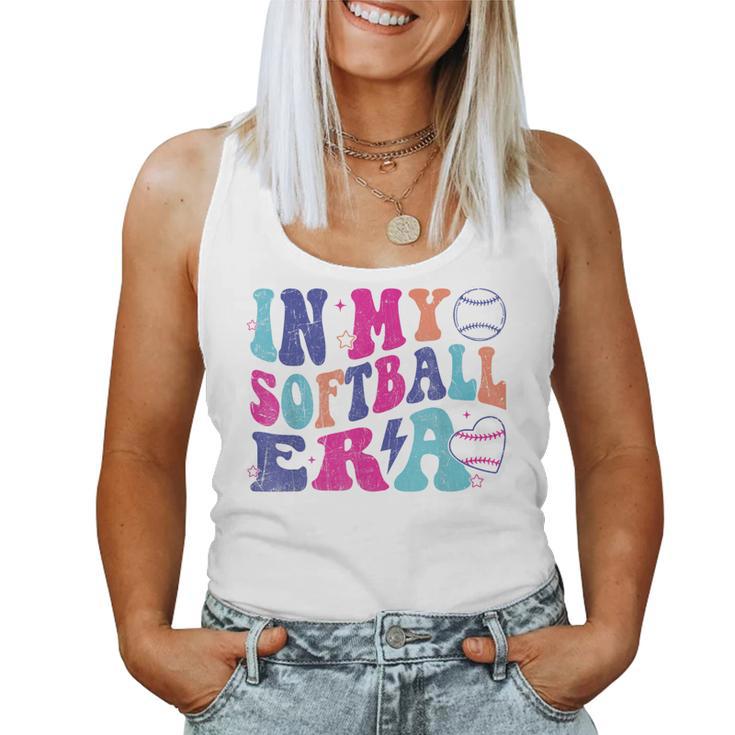 Game Day Groovy Retro Softball In My Softball Era Women Tank Top