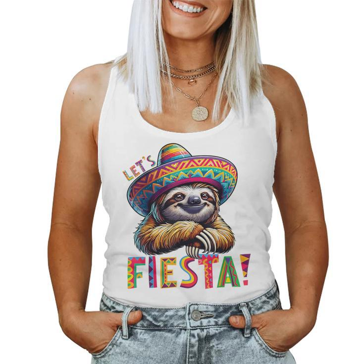 Let's Fiesta Sloth Cinco De Mayo Fiesta Mexican Women Tank Top