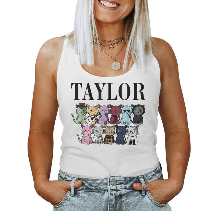 Girl Retro Taylor First Name Personalized Groovy Birthday Women Tank Top
