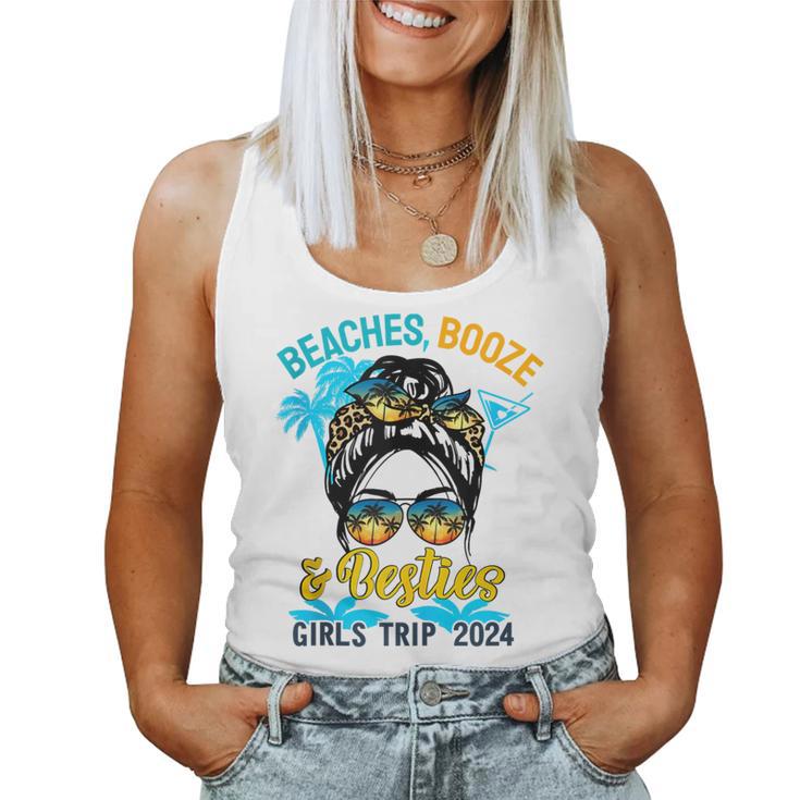 Girls Trip 2024 For Weekend Beaches Booze And Besties Women Tank Top