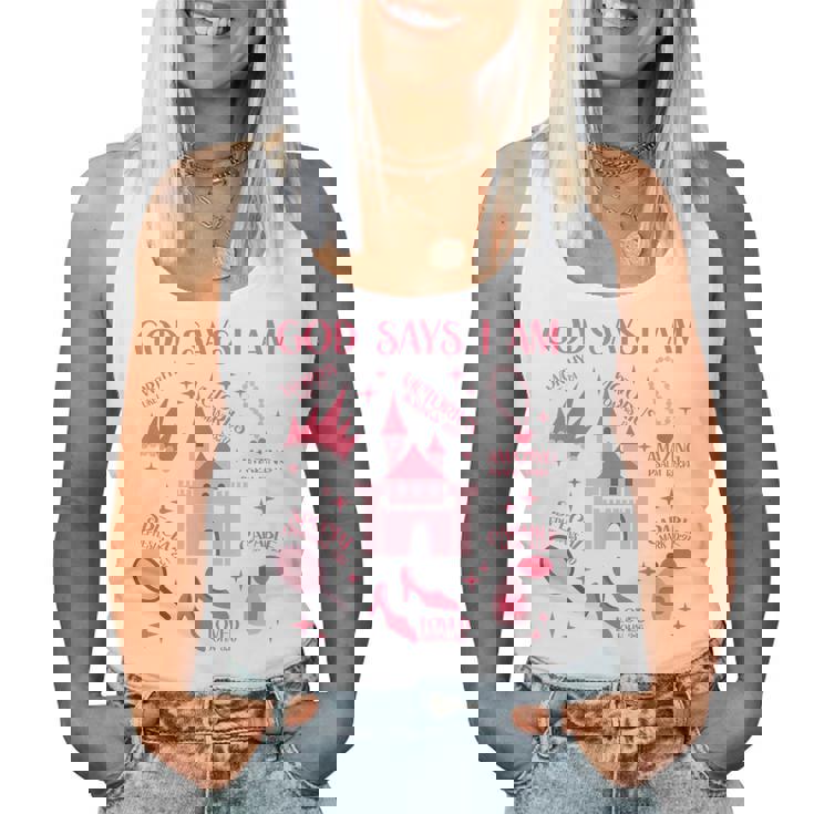 God Says I Am Princess Lover Girl Christian Women Tank Top