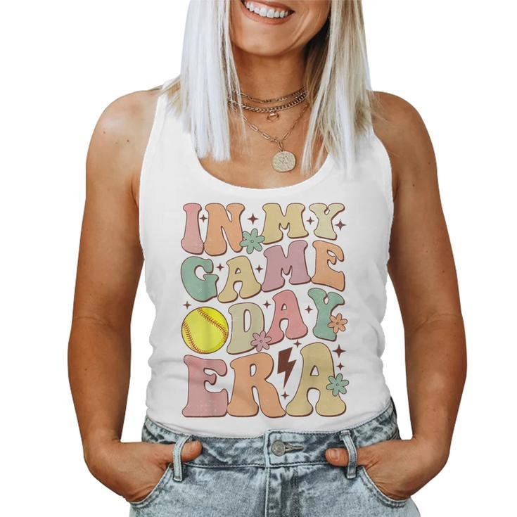 Groovy In My Game Day Era Softball Game Day Vibes Girl Women Tank Top