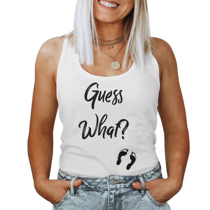 Guess What New Baby Mom Dad Couple Announcement T Women Tank Top