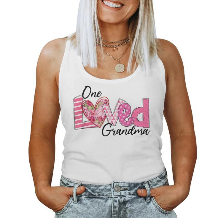 Heart One Loved Grandma Family Valentine's Day Womens Women Tank Top