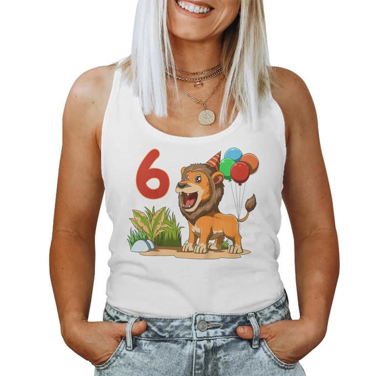 Kinder 6 Geburtstag Löwe Sechs Jahre Geschenk Für Jungen Und Mädchen Tank Top Frauen