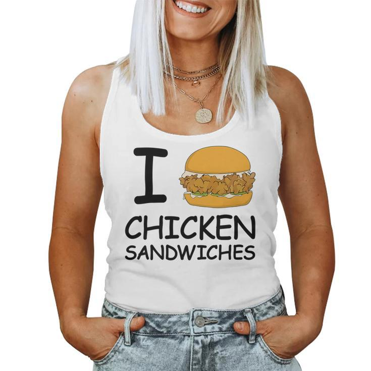 I Love Chicken Sandwich Spicy Nashville Crispy Tender Pickle Women Tank Top