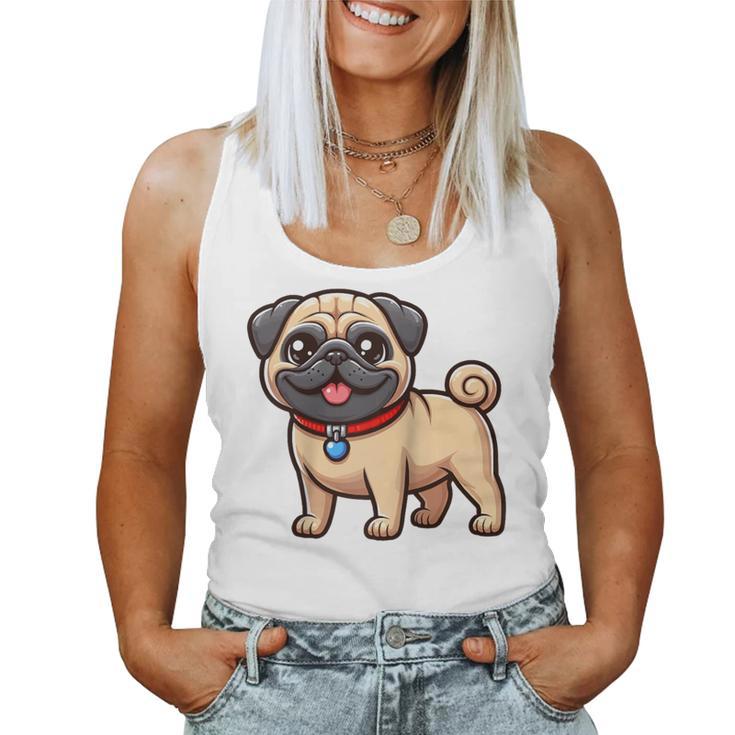 Lustiger Mops Hund Niedlicher Mops Mama Mops Papa Lustiger Mops Raglan Tank Top Frauen