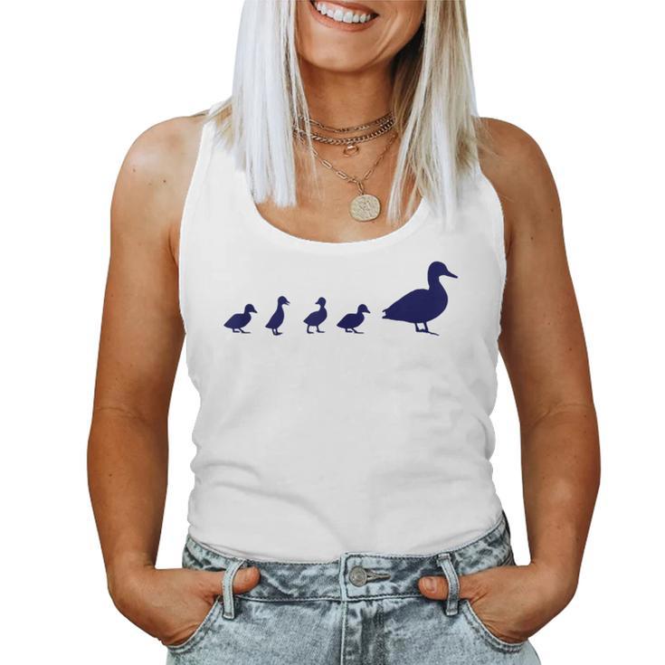 Mama Duck 4 Ducklings Animal Family B Women Tank Top