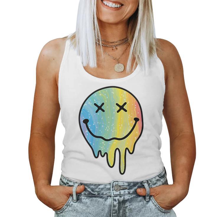 Melting Rainbow Smile Smiling Melted Dripping Face Women Tank Top