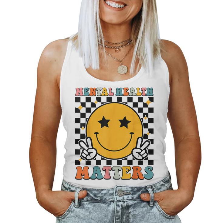 Mental Health Matters Retro Groovy Mental Health Awareness Women Tank Top