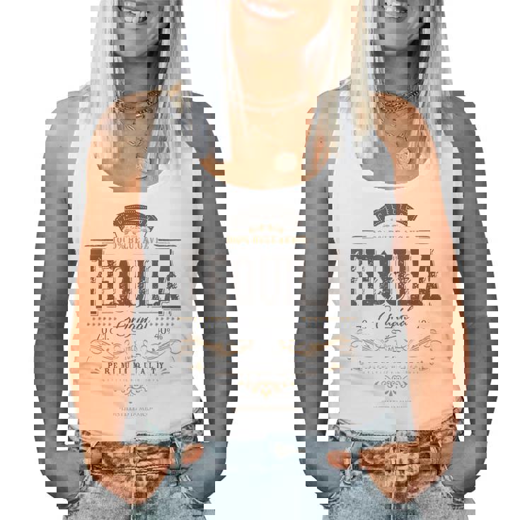 Mexican Tequila Cinco De Mayo Vintage Distressed Labell Women Tank Top