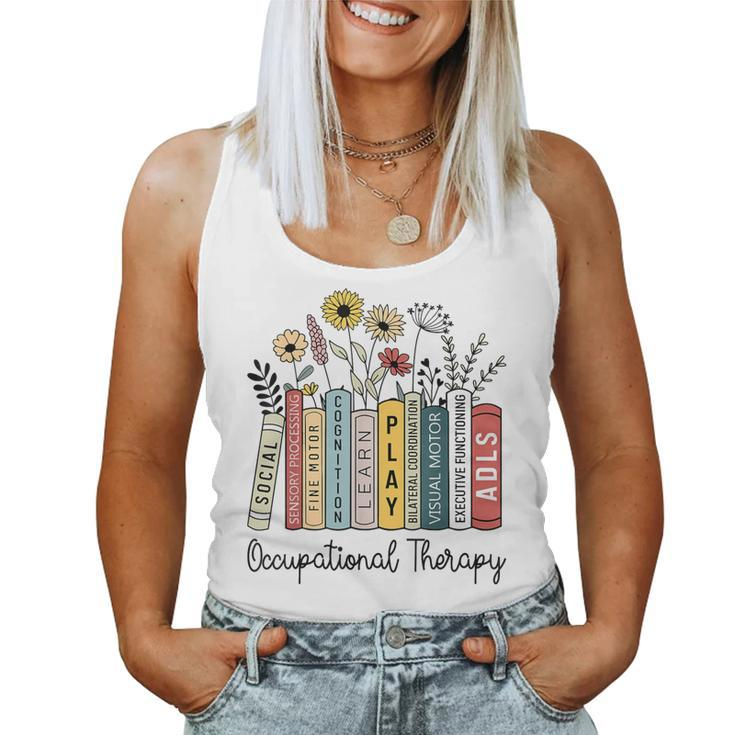 Occupational Therapy Wildflower Book Ot Therapist Assistant Women Tank Top