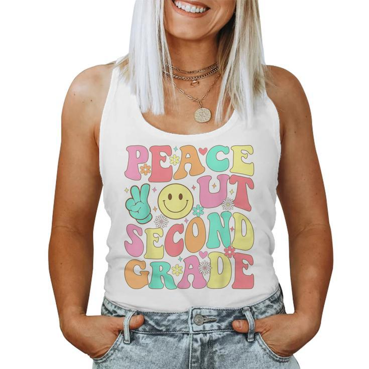 Peace Out Second Grade Groovy 2Nd Grade Last Day Of School Women Tank Top