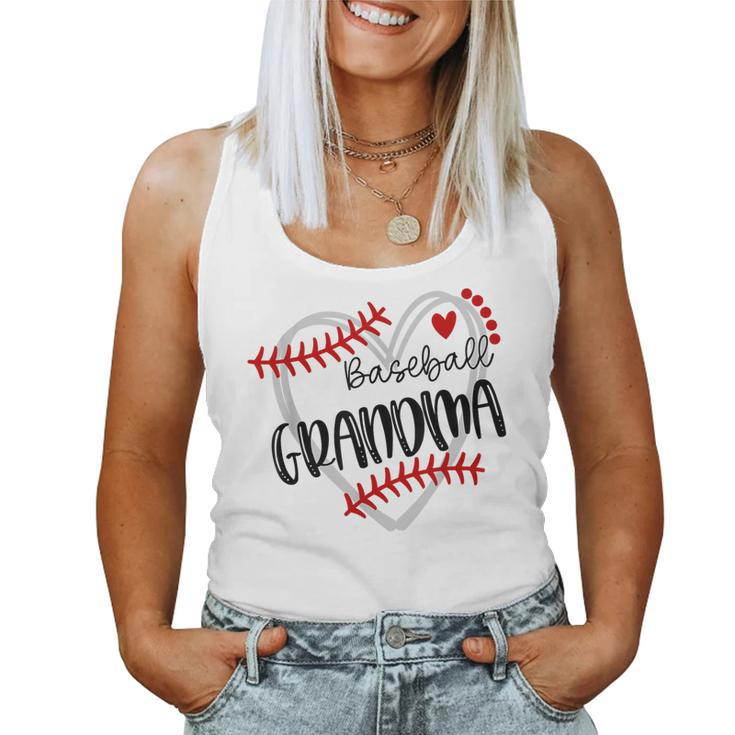 Personalized Baseball Heart Cute Grandma Baseball Women Tank Top