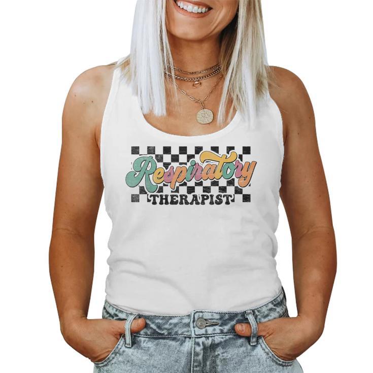 Respiratory Therapist Week Retro Checkered Vintage Women Tank Top