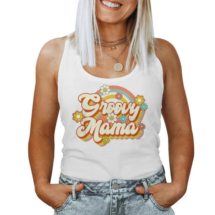 Retro Groovy Mama Family Birthday 60S 70S Hippie Costume Women Tank Top