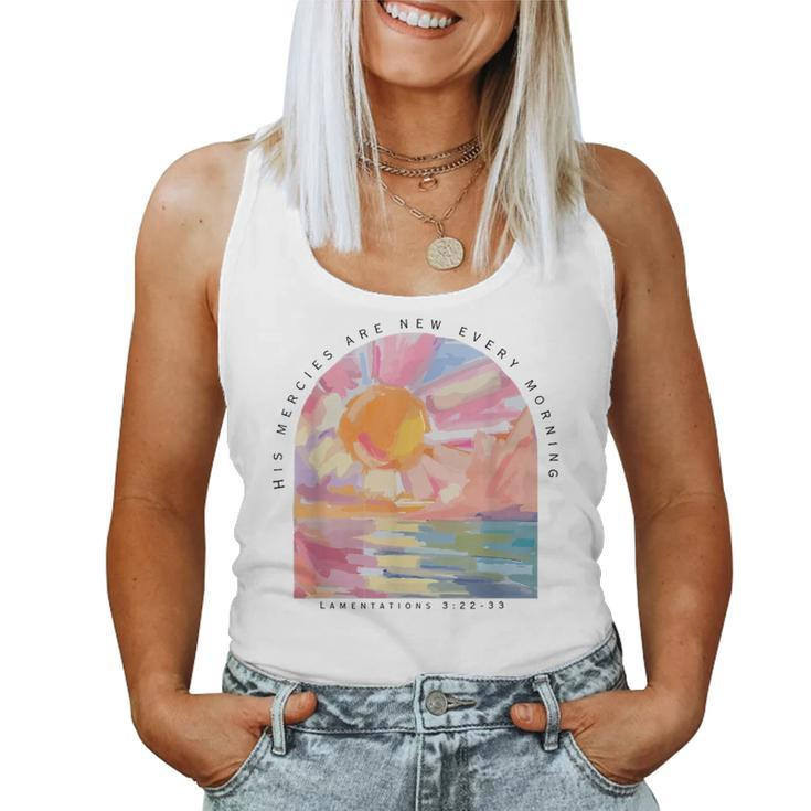 Retro His Mercies Are New Every Morning Bible Christian Women Tank Top