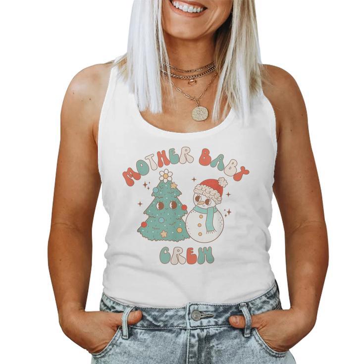 Retro Mother Baby Nurse Christmas Tree Snowman Postpartum Women Tank Top