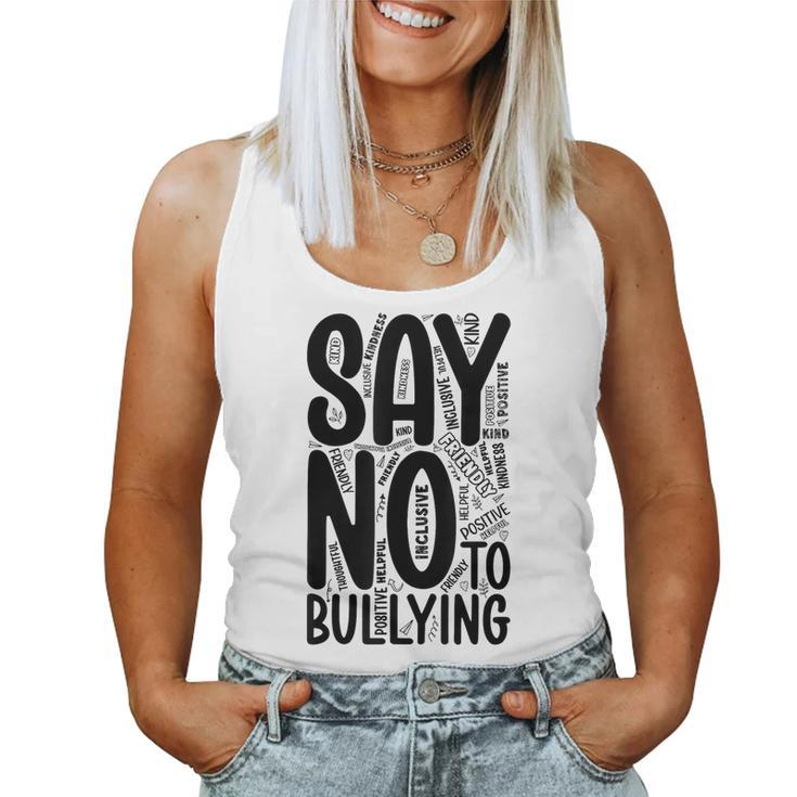 Say No To Bullying Anti Bully Teacher Kindness Unity Day Women Tank Top