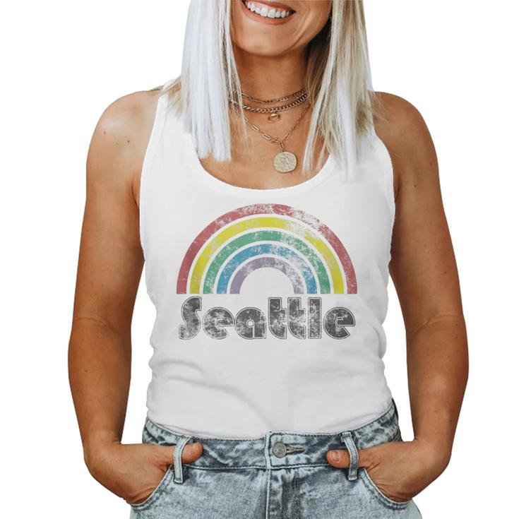 Seattle Rainbow 70'S 80'S Style Retro Gay Pride Women Women Tank Top