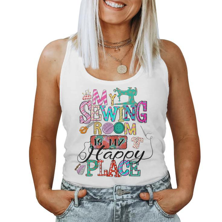 Sewing Mom Quilting Yarn Graphic Seamstress Sewing Themed Women Tank Top