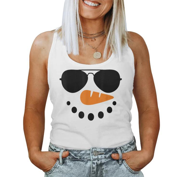 Snowman Face Family Christmas Matching Costume Kid Women Tank Top
