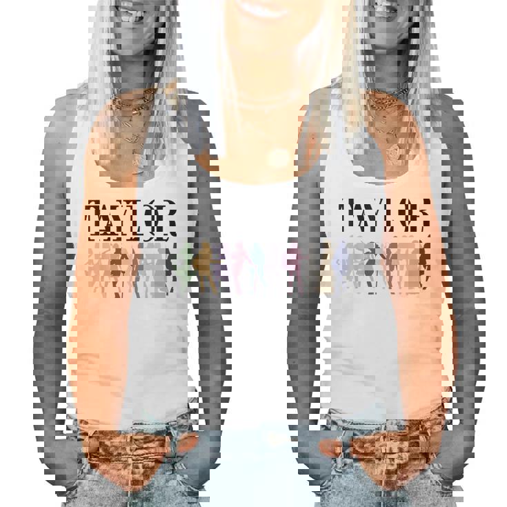 Taylor Personalized Name I Love Taylor Girl Groovy 90S Women Tank Top