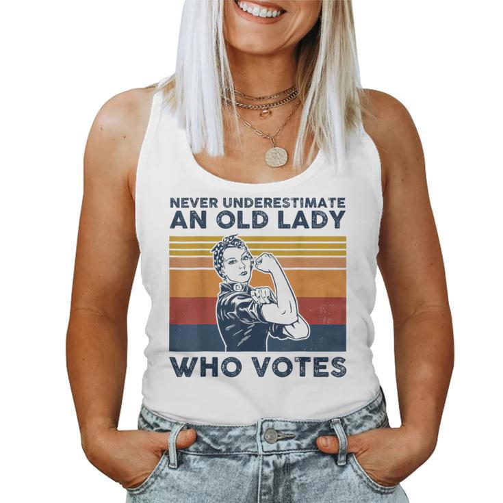 Never Underestimate An Old Lady Who Votes Feminist Women Tank Top
