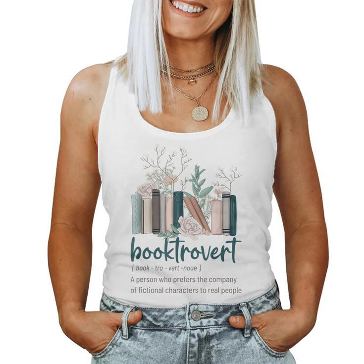 Wildflower Booktrovert Definition Book Lover Bookish Library Women Tank Top