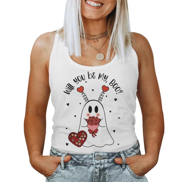 Will You Be My Boo Ghost Boujee Valentines Day Girls Women Tank Top