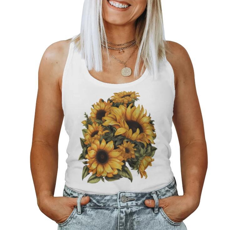 Yellow Sunflower Cute Summer Sun Flowers Floral Positivity Women Tank Top