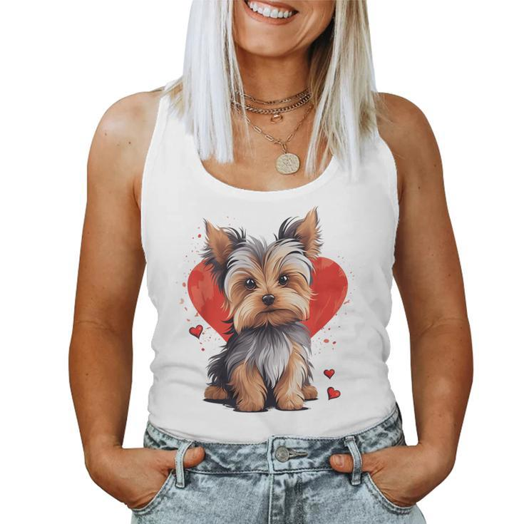 Yorkie Owner Mom Dad Yorkshire Terrier Dog Lover Valentine Women Tank Top