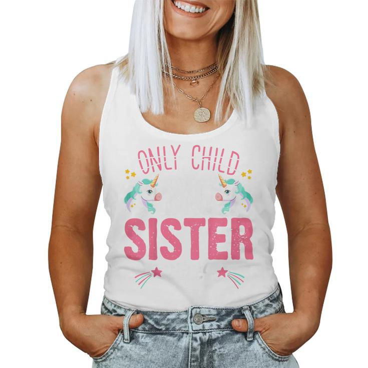 Youth Only Child Big Sister 2024 Cute Unicorn For Girls Toddlers Women Tank Top