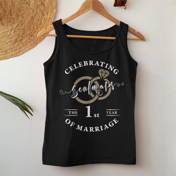 1 Year Wedding Anniversary Couple Husband Wife Matching Women Tank Top Unique Gifts