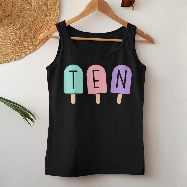 10 Geburtstag Mädchen Eisdiele Sommer Pool Beach Ten Tank Top Frauen Lustige Geschenke